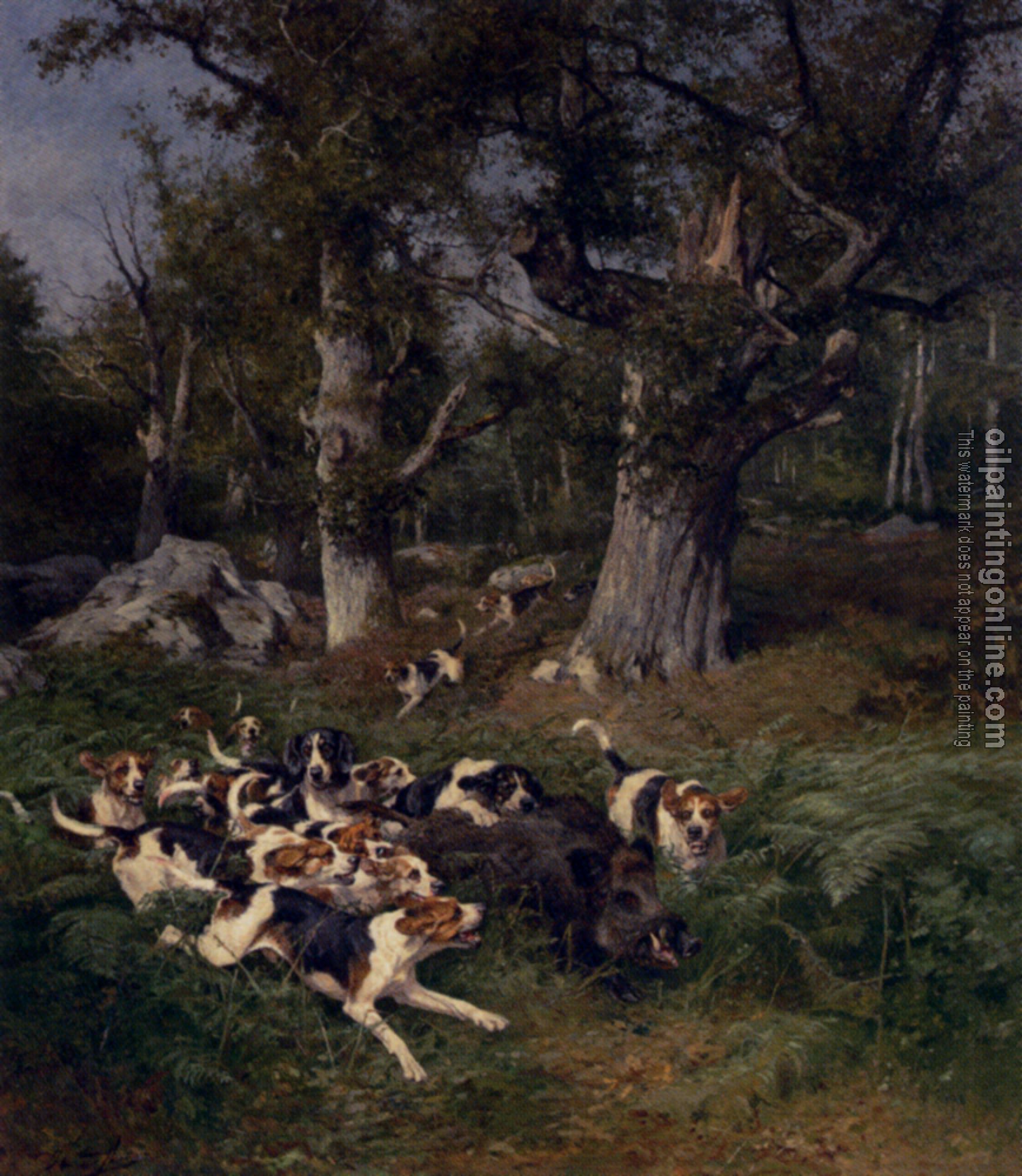 Penne, Charles Olivier De - the boar chase